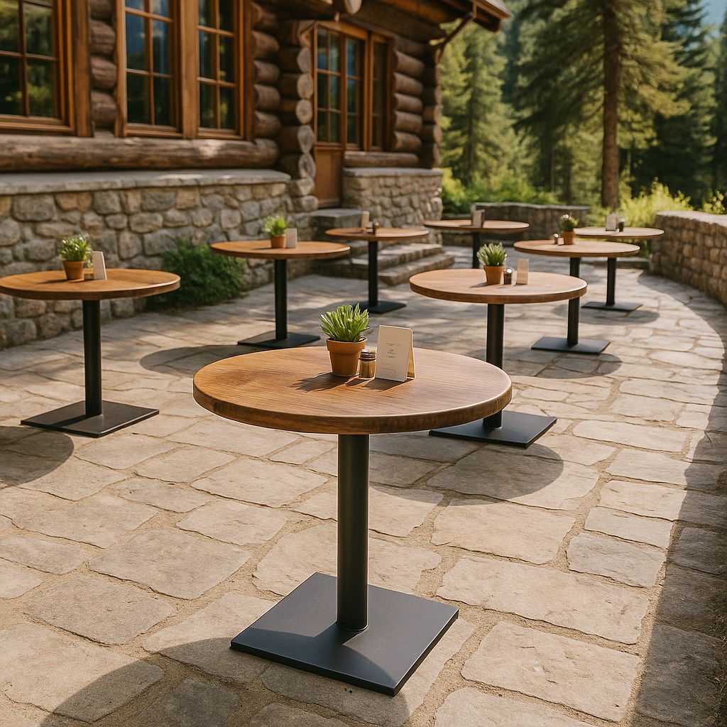 Gerçek Ağaç Ceviz Masa Paketi 50cm Çap Yuvarlak